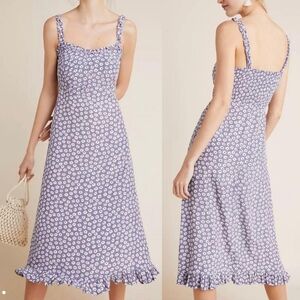Faithfull The Brand x Anthropologie Noemie Danica Midi Dress Flora Size Medium.